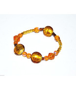 Gorgeous Euc vintage orange glass plastic bead stretch bracelet jewelry - £3.94 GBP