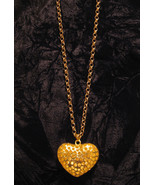Gold Tone Reversible Heart Necklace With 28" Chain - $12.95