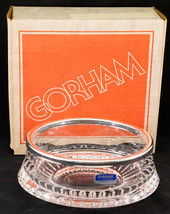 Vintage Gorham Nachtmann Full Lead Crystal Silver Plated Rim Bowl New in Box 1 - £35.88 GBP
