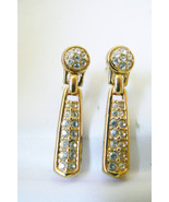 Elegant Swarovski Crystal Clear gold tone drop dangle  earrings - £81.62 GBP