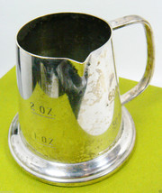 VTG Silver plate metal and glass bottom Measuring Cup 2  oz or 60 ml - $35.00