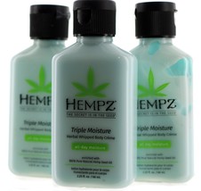 3 PK Hempz Triple Moisture Herbal Body all day Moisturizer 2.25 fl oz - £19.29 GBP