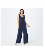 G.I.L.I. Petite Jetsetter Printed Knit Jumpsuit Dark Navy Petite Small, ... - $534.47 MXN
