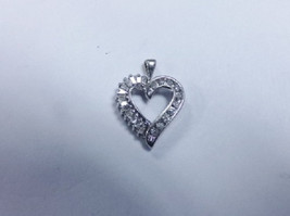 10k White Gold &amp; 23 Diamond Pendant Baguette Round Stunning Vintage SUN Valentin - £193.05 GBP