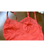 VTG Rogers Satin Glo Red lace nylon tricot sz Sm/M Slip Gown Lingerie - £55.15 GBP