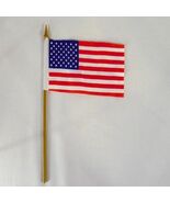 12 AMERICAN 6  X 9 IN FLAGS ON STICK flag usa banners - $9.49