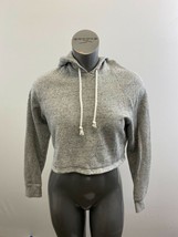 Divided H&amp;M Women&#39;s Cropped Hoodie Size Small Gray Long Sleeve Drawstring - £8.69 GBP