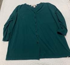 Victoria’s Secret Country Quality Cottons Green 3/4 Sleeve Nightgown Pj ... - $13.89