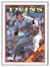 1988 Topps Juan Berenguer Minnesota Twins Baseball Card GMMGD - £1.54 GBP