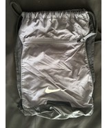 Nike Gray Drawstring Gym Bag Sackpack Backpack Zip Pocket Clean Sports T... - $26.00 CAD