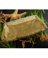 Vintage Mesh Gold Metal Small Clutch Purse Handbag Evening Bag Dressy - £21.97 GBP