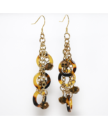 Long chain cluster earrings with tortoise shell  - £11.79 GBP