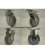 4&quot; x 1-1/4&quot; Swivel Caster / Polyurethane Wheel (2)  Rigid (2) 400 lb ea ... - $19.75