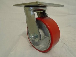 5&quot; x 2&quot; Swivel Caster Polyurethane Wheel on Steel 4-1/2&quot; x 6-1/4&quot; TP Too... - £15.01 GBP