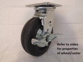 6&quot; x 2&quot; Swivel Caster Neoprene Wheel w/ Brake 550lb Tool Box - £38.73 GBP