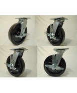 8&quot; x 2&quot; Swivel Casters Heavy Duty Phenolic Wheel Brake (4) 1250lb each T... - $96.75