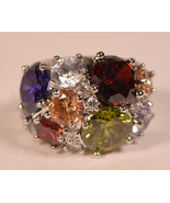 Vintage Nataliya V Collister NVC Crystal Rhinestone Cocktail Ring 7 - $50.09 CAD