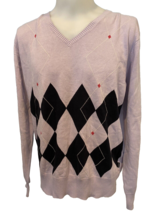 Matinique Purple and Black Argyle V-Neck Sweater, Men&#39;s Size XL - $14.24