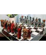 Ebros King Arthur Morgan Merlin Dragons Hand Painted Chess Pieces Glass ... - €83,85 EUR