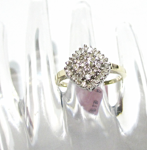 10K Yellow Gold Diamond Baguette &amp; Round Cluster Ring, Size 7, 0.25(TCW), I1-I2 - £239.79 GBP