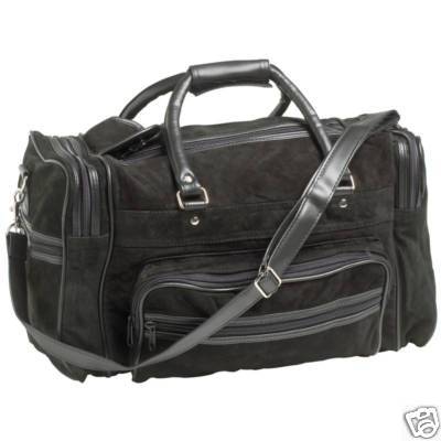 Maxam Brand 17" Black Genuine Suede Leather Tote Bag - $23.95