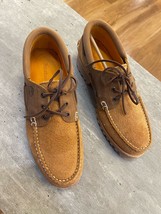 TIMBERLAND MEN&#39;S 3 EYE AUTHENTIC HANDSEWN BOAT SHOE MD BROWN FULL GRAIN ... - $149.99