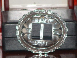 Vintage Silver Tone Small Loop Flower Design Belt Buckle - $9.00
