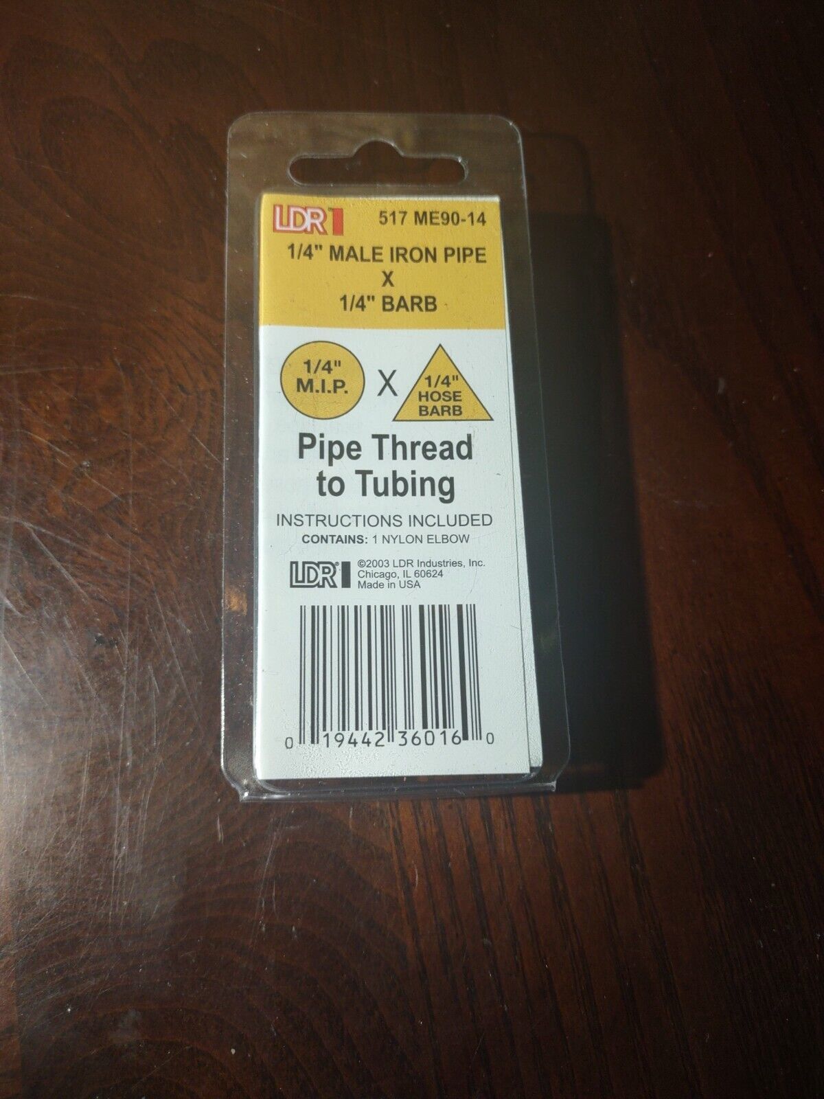 LDR 1/4&quot; Male Iron Pipe X 1/4&quot; Barb Pipe Thread To Tubing - $8.79