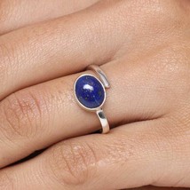 Anello regolabile con lapislazzuli blu anello con pietre preziose a fascia se... - £27.55 GBP