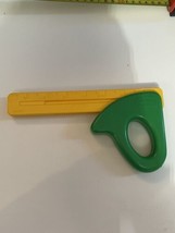 Vtg Little Tikes Yellow green Sliding Adjustable Square Ruler for tool Bench toy - £11.63 GBP