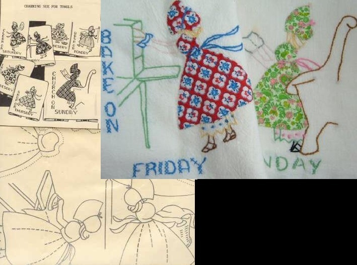 Sunbonnet Sue DOW  TOWELS applique &amp; embroidery pattern mo5202  - $5.00