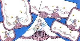 Southern Belle - Crinoline Lady pillowcase crochet embroidery pattern V192 - $5.00