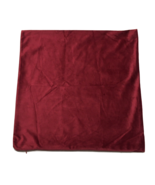 Throw Pillow Cover 18&quot; X 18&quot; Burgundy Red Velvet Side Hidden Zipper - £7.11 GBP