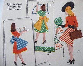 Mrs.Housewife tea towels applique &amp; embroidery pattern mc968  - £3.99 GBP