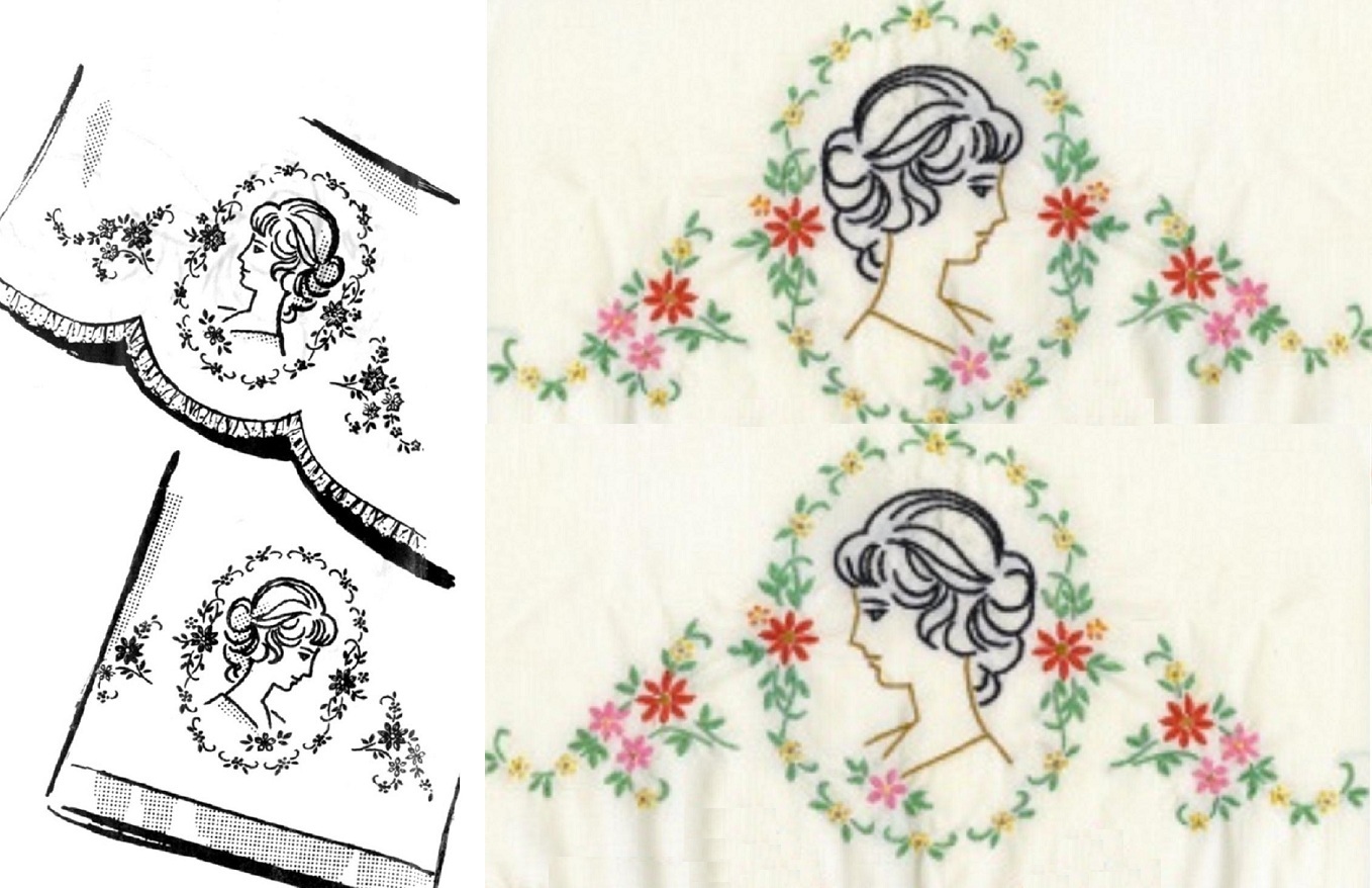 CAMEO Southern Belle - Old Fashion Lady pillowcase embroidery pattern mo2289  - $5.00