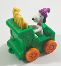 Vintage Mini Toy Snoopy with Woodstock Happy Birthday Green Piano Car - $5.93