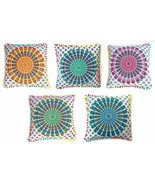 Multi Colored Pom Pom Mandala Elephant Throw Pillow Cover Case for Couch... - $932.13 MXN