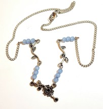 Vintage Simple Floral Necklace Costume Handmade Metal and Beads B66 Maine - £8.58 GBP