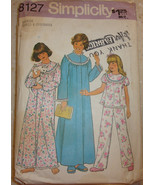 Simplicity Girls’ &amp; Chubbies’ NIghtgown Pajamas &amp; Robe Size Large #8127 - $8.13 CAD