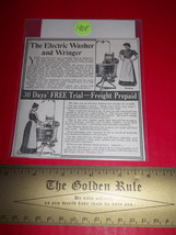 Home Treasure Ad Decor 1908 Electric Washer Wringer Free Trial Advertising Paper - £7.52 GBP