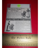 Home Treasure Ad Decor 1908 Electric Washer Wringer Free Trial Advertisi... - $12.86 CAD