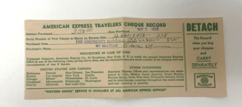American Express Travelers Cheque Record $350 1949 - $219.58 MXN