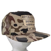 Vintage Operation Desert Shield NCAD Mesh Camo Snapback Trucker Hat Cap ... - £8.41 GBP