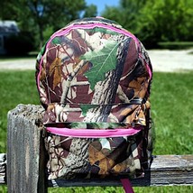 Women&#39;s Girls School Large Multipurpose Backpack Natural Camo with Pink ... - £15.14 GBP