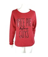 Mince Pies Before Guys Foodie Embellished Holiday Sweater Red Black Sz M - $37.99