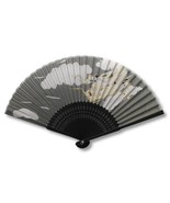 SILK HAND FAN 8&quot; Lucky Dragon Gray and Black High Quality Folding Pocket... - $7.95