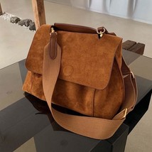 Autumn Winter Suede Leather Shoulder Bag Female  Crossbody Bag Retro Crossbody B - £38.19 GBP