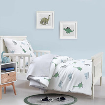 Hello Spud “Dinosaurs” 4 Piece Reversible TODDLER Cotton Comforter Beddi... - $49.99