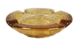 Anchor Hocking Soreno Glass Ashtray Honey Amber Mid Century 4 1/4” Round... - £7.75 GBP