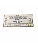 Vtg Nevada State Railroad Museum 1999 Train Ticket Stub Wabuska to Carso... - $14.20